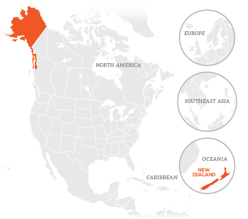 Map showing location of FAST government agency clients around the world